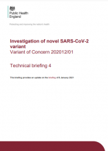 Investigation of novel SARS-CoV-2 variant: Variant of Concern 202012/01: Technical briefing 4